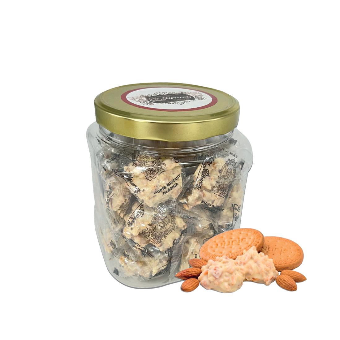 06-Bote Plástico Dorado Nupis Blanca 275g